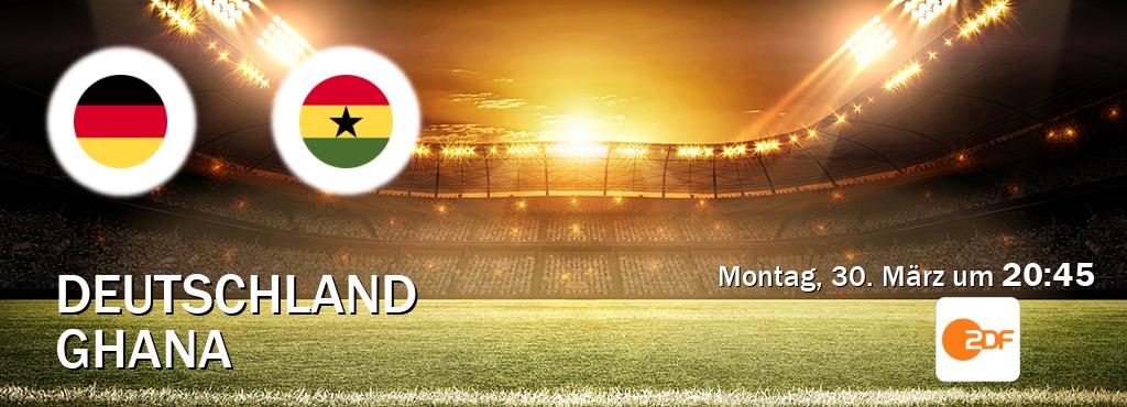 Das Spiel zwischen Deutschland und Ghana wird am Montag, 30. März um  20:45, live vom ZDF übertragen.