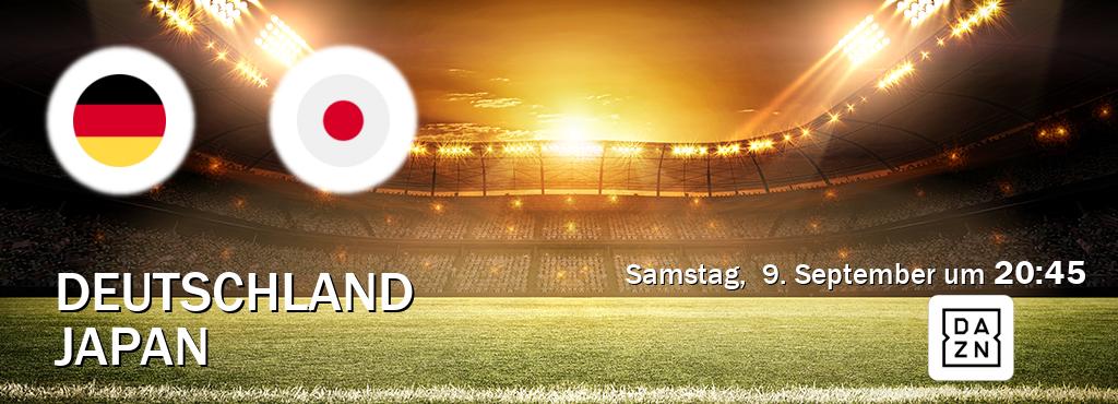 Das Spiel zwischen Deutschland und Japan wird am Samstag,  9. September um  20:45, live vom DAZN übertragen.
