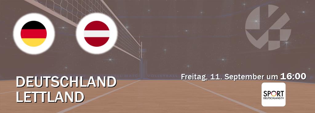 Das Spiel zwischen Deutschland und Lettland wird am Freitag, 11. September um  16:00, live vom Sportdeutschland.TV übertragen.