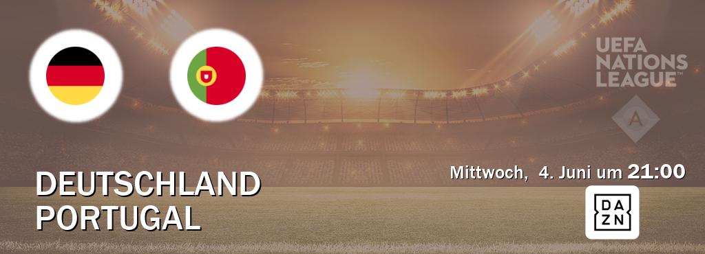 Das Spiel zwischen Deutschland und Portugal wird am Mittwoch,  4. Juni um  21:00, live vom DAZN übertragen.