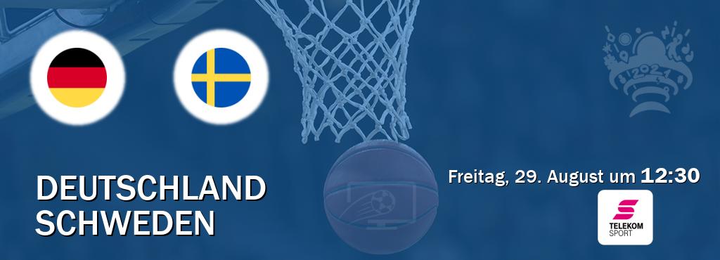Das Spiel zwischen Deutschland und Schweden wird am Freitag, 29. August um 12:30, live vom Magenta Sport übertragen. Das Spiel zwischen Deutschland und Schweden wird am Freitag, 29. August um 12:30, live vom Magenta Sport übertragen.
