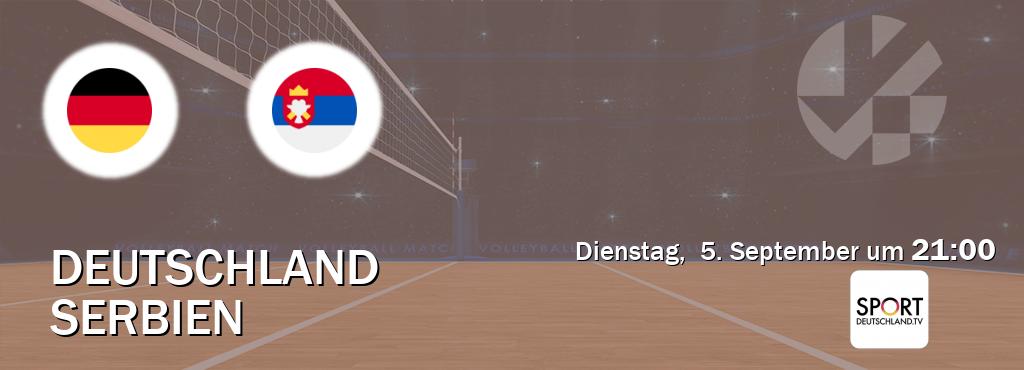 Das Spiel zwischen Deutschland und Serbien wird am Dienstag,  5. September um  21:00, live vom Sportdeutschland.TV übertragen.