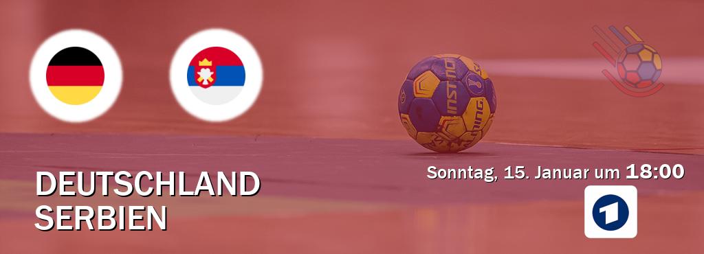 Das Spiel zwischen Deutschland und Serbien wird am Sonntag, 15. Januar um  18:00, live vom Das Erste übertragen.