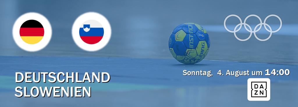 Das Spiel zwischen Deutschland und Slowenien wird am Sonntag,  4. August um  14:00, live vom DAZN übertragen.