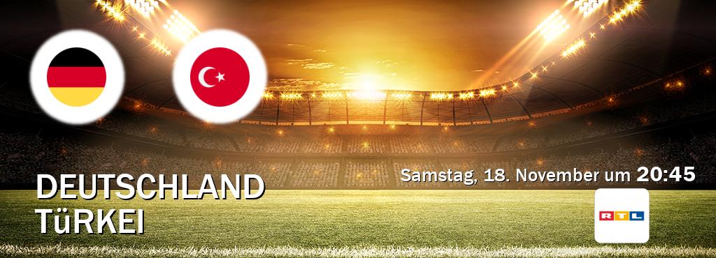 Das Spiel zwischen Deutschland und Türkei wird am Samstag, 18. November um  20:45, live vom RTL übertragen.