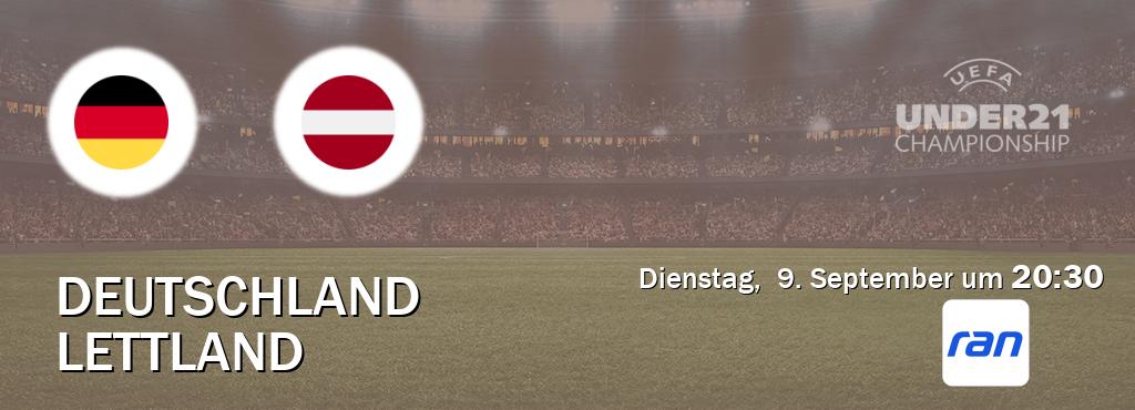 Das Spiel zwischen Deutschland U21 und Lettland U21 wird am Dienstag,  9. September um  20:30, live vom RAN.de übertragen.