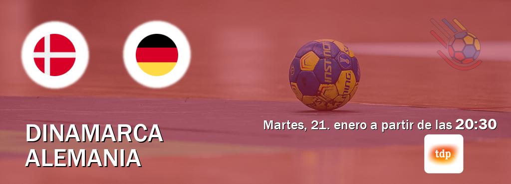 El partido entre Dinamarca y Alemania será retransmitido por Teledeporte (martes, 21. enero a partir de las  20:30).