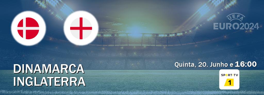 Jogo entre Dinamarca e Inglaterra tem emissão Sport TV 1 (Quinta, 20. Junho e  16:00).