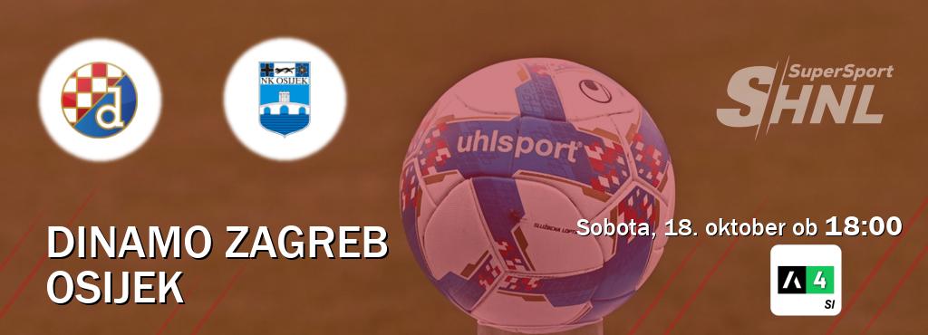 Prenos tekme med Dinamo Zagreb in Osijek v živo na Arena Sport 4 (sobota, 18. oktober ob 18:00 uri). Prenos tekme med Dinamo Zagreb in Osijek v živo na Arena Sport 4 (sobota, 18. oktober ob 18:00 uri).