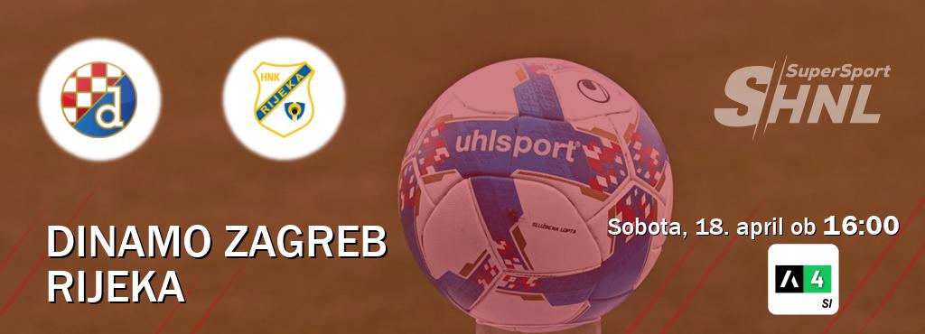 Dinamo Zagreb in Rijeka v živo na Arena Sport 4. Prenos tekme bo v sobota, 18. april ob  16:00