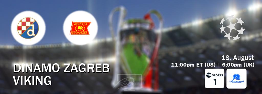 You can watch game live between Dinamo Zagreb and Viking on TNT Sports 1(UK) and Paramount+(US). You can watch game live between Dinamo Zagreb and Viking on TNT Sports 1(UK) and Paramount+(US).