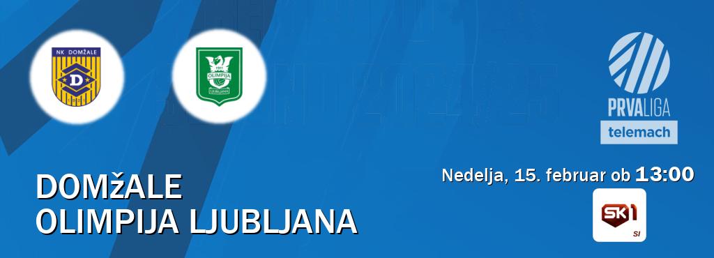 Prenos tekme med Domžale in Olimpija Ljubljana v živo na Sportklub 1 (nedelja, 15. februar ob  13:00 uri).