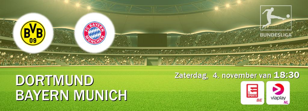 Wedstrijd tussen Dortmund en Bayern Munich live op tv bij Eleven Sports 1, Viaplay Nederland (zaterdag,  4. november van  18:30).
