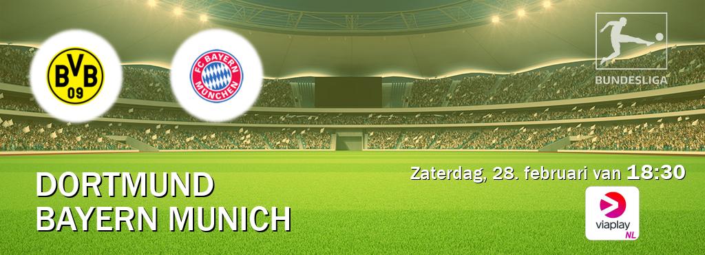 Wedstrijd tussen Dortmund en Bayern Munich live op tv bij Viaplay Nederland (zaterdag, 28. februari van  18:30).