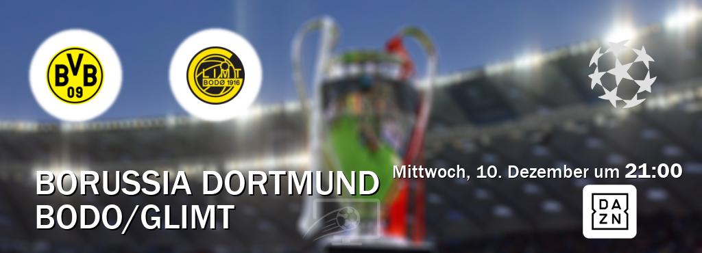 Das Spiel zwischen Borussia Dortmund und Bodo/Glimt wird am Mittwoch, 10. Dezember um  21:00, live vom DAZN übertragen.