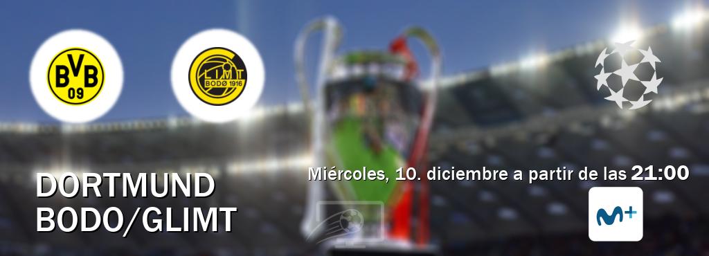El partido entre Dortmund y Bodo/Glimt será retransmitido por Movistar Liga de Campeones (miércoles, 10. diciembre a partir de las 21:00). El partido entre Dortmund y Bodo/Glimt será retransmitido por Movistar Liga de Campeones (miércoles, 10. diciembre a partir de las 21:00).