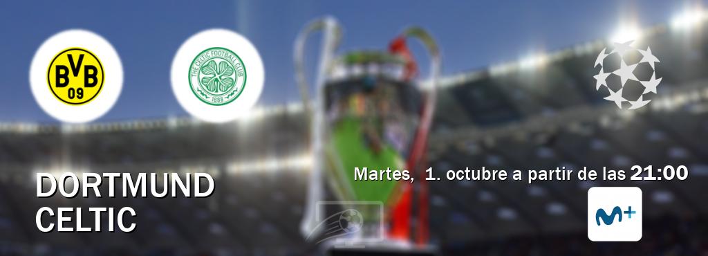 El partido entre Dortmund y Celtic será retransmitido por Movistar Liga de Campeones  (martes,  1. octubre a partir de las  21:00).