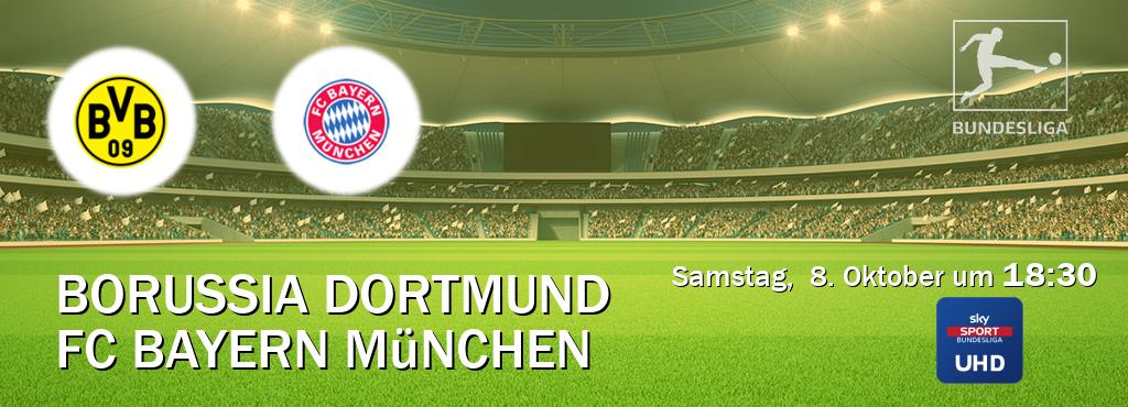 Das Spiel zwischen Borussia Dortmund und FC Bayern München wird am Samstag,  8. Oktober um  18:30, live vom Sky Bundesliga UHD übertragen.