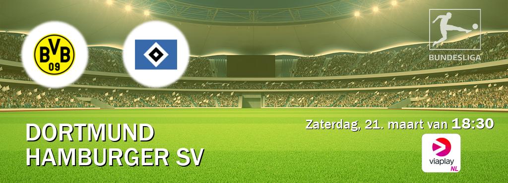 Wedstrijd tussen Dortmund en Hamburger SV live op tv bij Viaplay Nederland (zaterdag, 21. maart van  18:30).