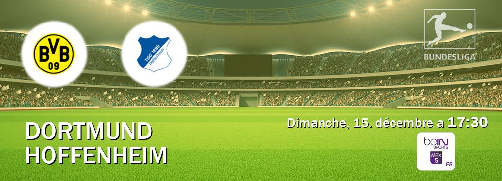 Match entre Dortmund et Hoffenheim en direct à la beIN Sports 5 Max (dimanche, 15. décembre a  17:30).