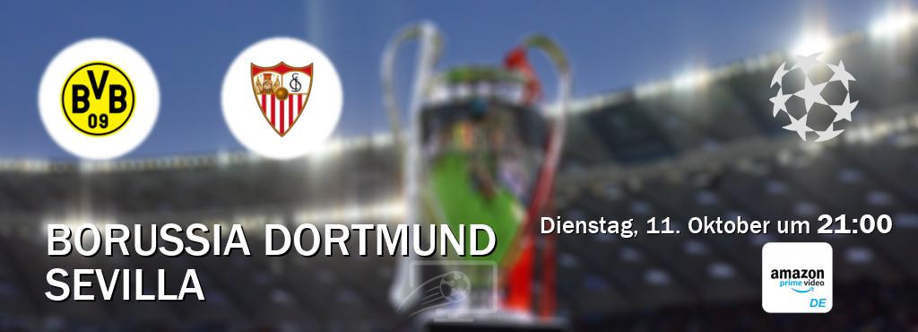 Das Spiel zwischen Borussia Dortmund und Sevilla wird am Dienstag, 11. Oktober um  21:00, live vom Amazon Prime DE übertragen.