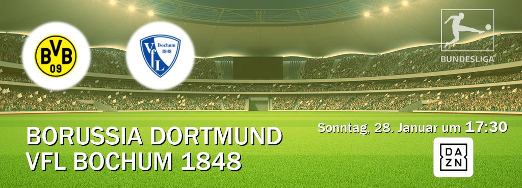 Das Spiel zwischen Borussia Dortmund und VfL Bochum 1848 wird am Sonntag, 28. Januar um  17:30, live vom DAZN übertragen.