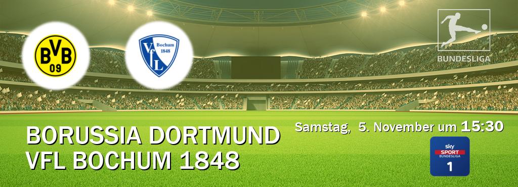 Das Spiel zwischen Borussia Dortmund und VfL Bochum 1848 wird am Samstag,  5. November um  15:30, live vom Sky Bundesliga 1 übertragen.