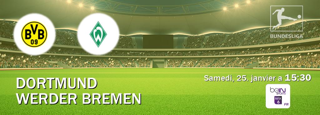 Match entre Dortmund et Werder Bremen en direct à la beIN Sports 6 Max (samedi, 25. janvier a  15:30).