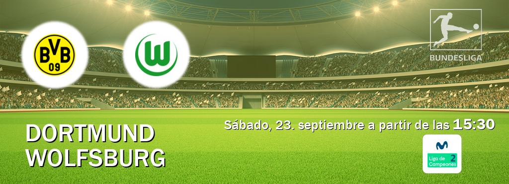 El partido entre Dortmund y Wolfsburg será retransmitido por Movistar Liga de Campeones 2 (sábado, 23. septiembre a partir de las  15:30).