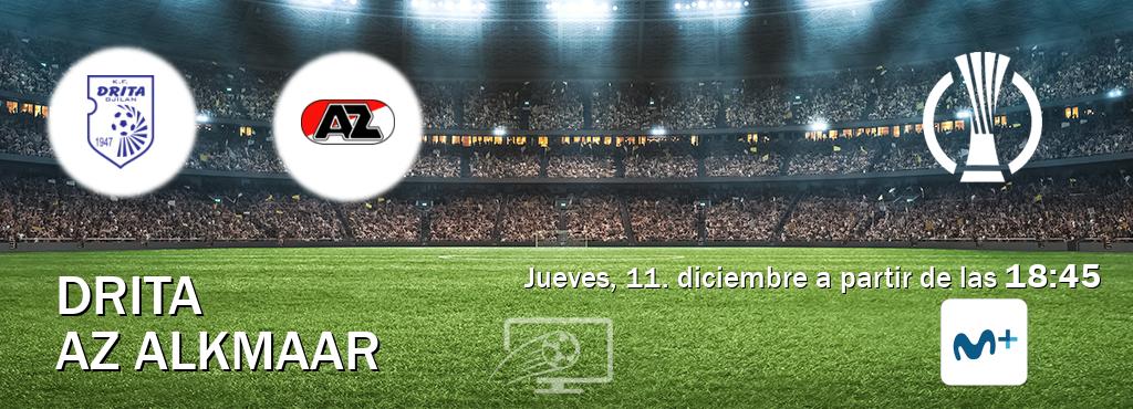 El partido entre Drita y AZ Alkmaar será retransmitido por Movistar Liga de Campeones  (jueves, 11. diciembre a partir de las  18:45).