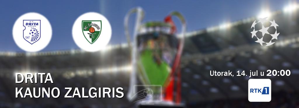 Izravni prijenos utakmice Drita i Kauno Zalgiris pratite uživo na RTK 1 (utorak, 14. jul u 20:00). Izravni prijenos utakmice Drita i Kauno Zalgiris pratite uživo na RTK 1 (utorak, 14. jul u 20:00).