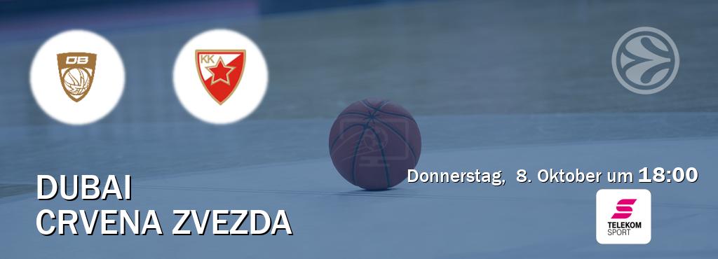 Das Spiel zwischen Dubai und Crvena zvezda wird am Donnerstag, 8. Oktober um 18:00, live vom Magenta Sport übertragen. Das Spiel zwischen Dubai und Crvena zvezda wird am Donnerstag, 8. Oktober um 18:00, live vom Magenta Sport übertragen.