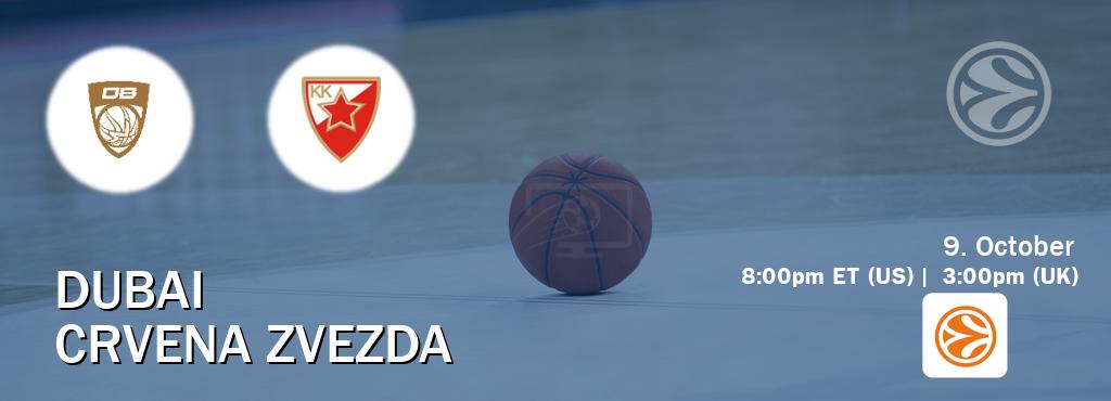 You can watch game live between Dubai and Crvena zvezda on EuroLeague TV. You can watch game live between Dubai and Crvena zvezda on EuroLeague TV.