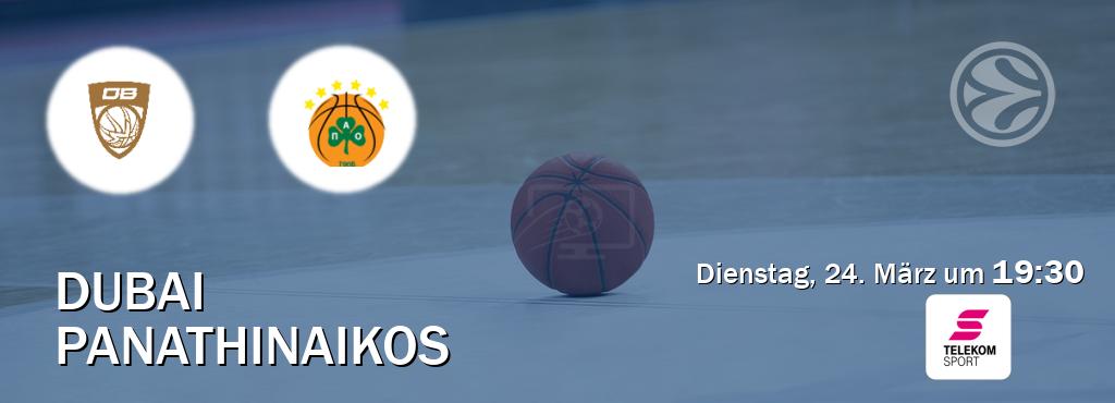 Das Spiel zwischen Dubai und Panathinaikos wird am Dienstag, 24. März um  19:30, live vom Magenta Sport übertragen.