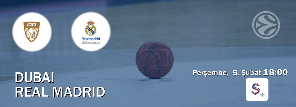 Karşılaşma Dubai - Real Madrid S Sport +'den canlı yayınlanacak (Perşembe,  5. Şubat  18:00).