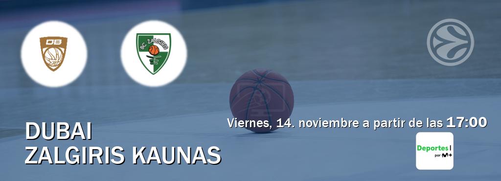 El partido entre Dubai y Zalgiris Kaunas será retransmitido por Movistar Deportes (viernes, 14. noviembre a partir de las 17:00). El partido entre Dubai y Zalgiris Kaunas será retransmitido por Movistar Deportes (viernes, 14. noviembre a partir de las 17:00).