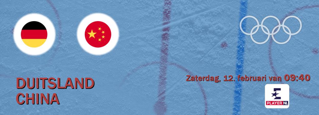 Wedstrijd tussen Duitsland en China live op tv bij Eurosport Player NL (zaterdag, 12. februari van  09:40).