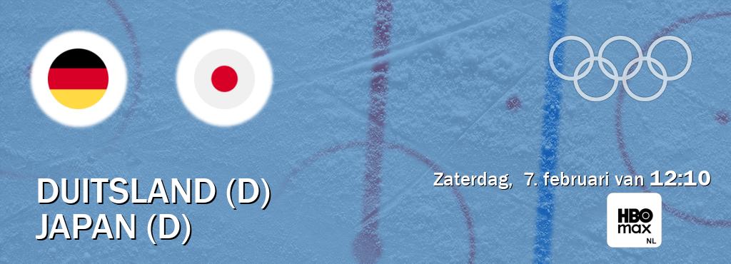 Wedstrijd tussen Duitsland (D) en Japan (D) live op tv bij HBO Max (zaterdag,  7. februari van  12:10).