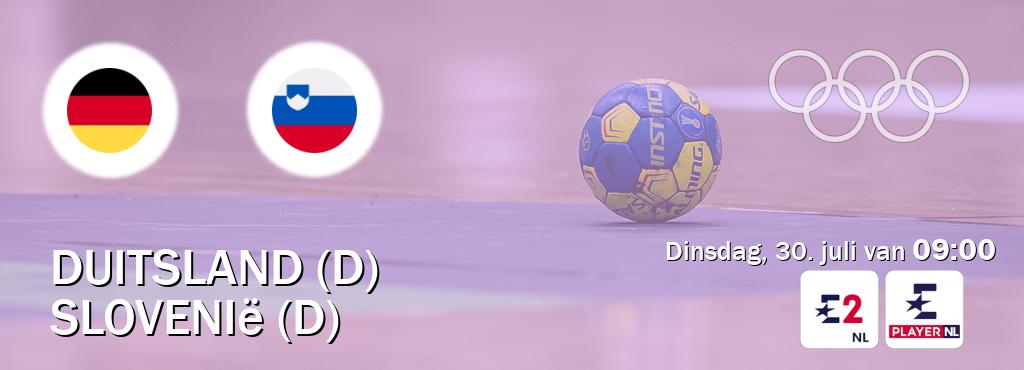 Wedstrijd tussen Duitsland (D) en Slovenië (D) live op tv bij Eurosport 2, Eurosport Player NL (dinsdag, 30. juli van  09:00).