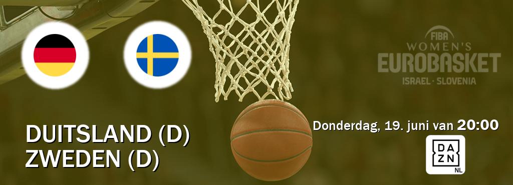 Wedstrijd tussen Duitsland (D) en Zweden (D) live op tv bij DAZN (donderdag, 19. juni van  20:00).