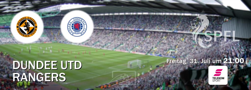 Das Spiel zwischen Dundee Utd und Rangers wird am Freitag, 31. Juli um 21:00, live vom Magenta Sport übertragen. Das Spiel zwischen Dundee Utd und Rangers wird am Freitag, 31. Juli um 21:00, live vom Magenta Sport übertragen.