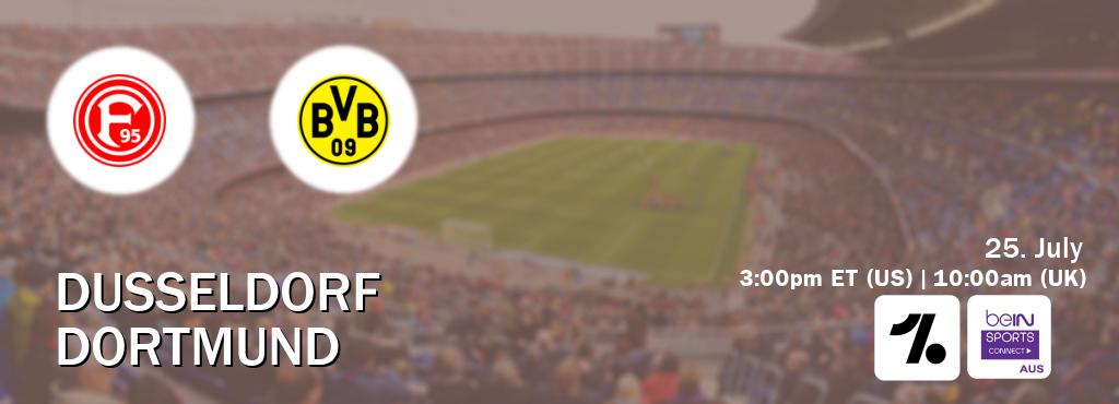 You can watch game live between Dusseldorf and Dortmund on OneFootball and beIN Sports Connect(AU).