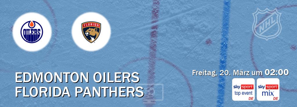 Das Spiel zwischen Edmonton Oilers und Florida Panthers wird am Freitag, 20. März um  02:00, live vom Sky Sport Top Event und Sky Sport Mix übertragen.