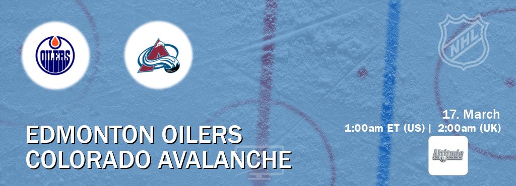 You can watch game live between Edmonton Oilers and Colorado Avalanche on Altitude(US).