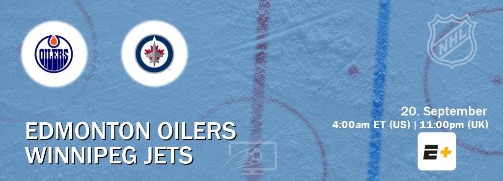 You can watch game live between Edmonton Oilers and Winnipeg Jets on ESPN+(US).