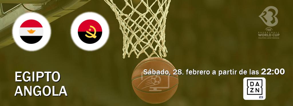 El partido entre Egipto y Angola será retransmitido por DAZN España (sábado, 28. febrero a partir de las  22:00).