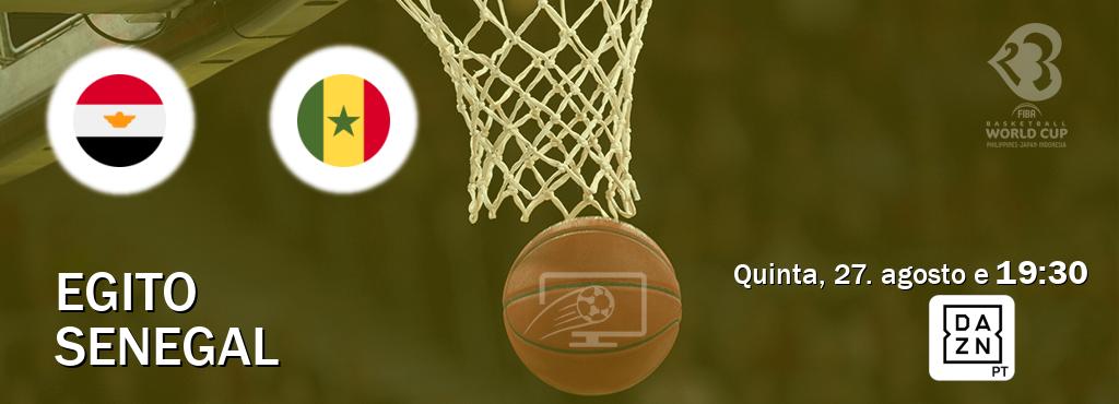 Jogo entre Egito e Senegal tem emissão DAZN (quinta, 27. agosto e  19:30).