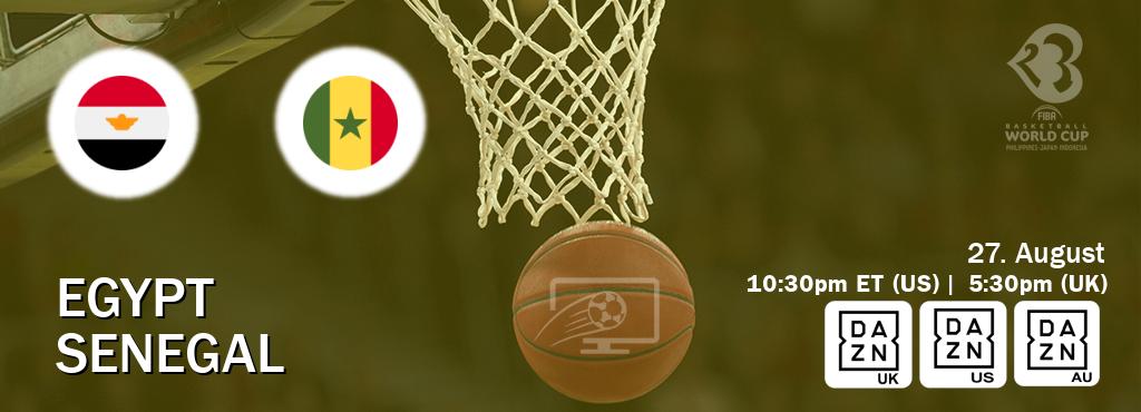You can watch game live between Egypt and Senegal on DAZN UK(UK), DAZN(US), DAZN(AU).