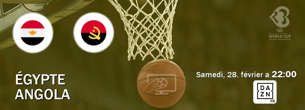 Match entre Égypte et Angola en direct à la DAZN (samedi, 28. février a  22:00).