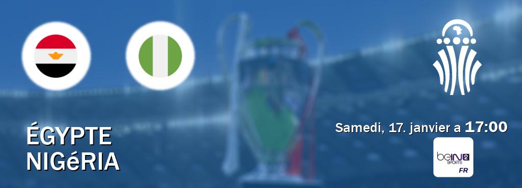 Match entre Égypte et Nigéria en direct à la beIN Sports 2 (samedi, 17. janvier a  17:00).